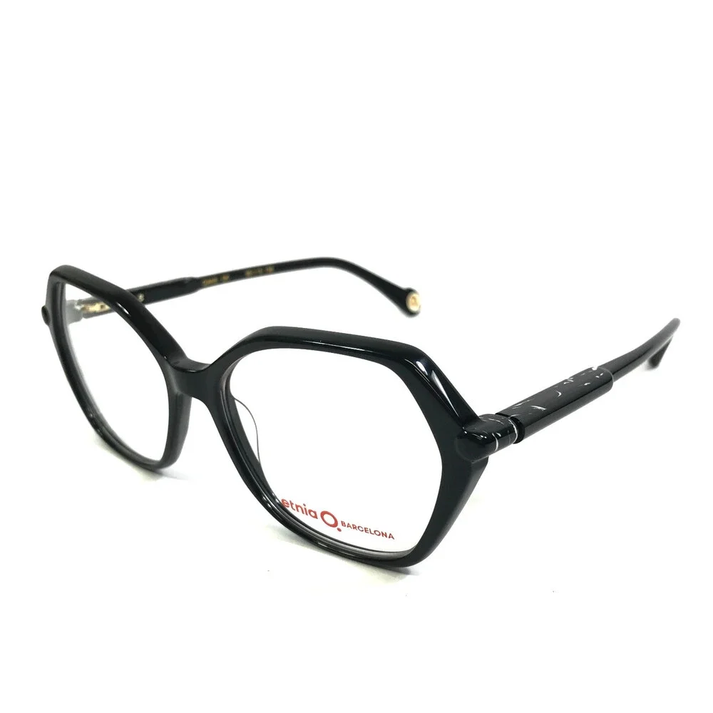 Etnia Barcelona Eyeglasses Frames CIANE BK Black Geometric Full Rim 53-15-138